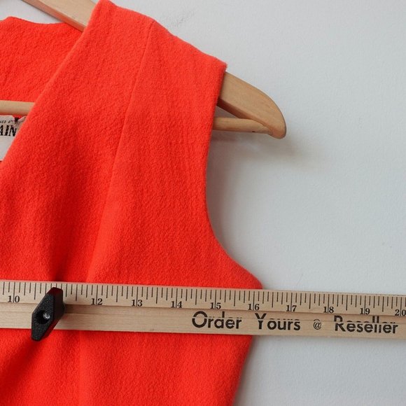 VINTAGE Red Dress Small Red Flared Wool Buckle Parisian ALAIN ARNAUD VHTF RARE - Picture 4 of 13